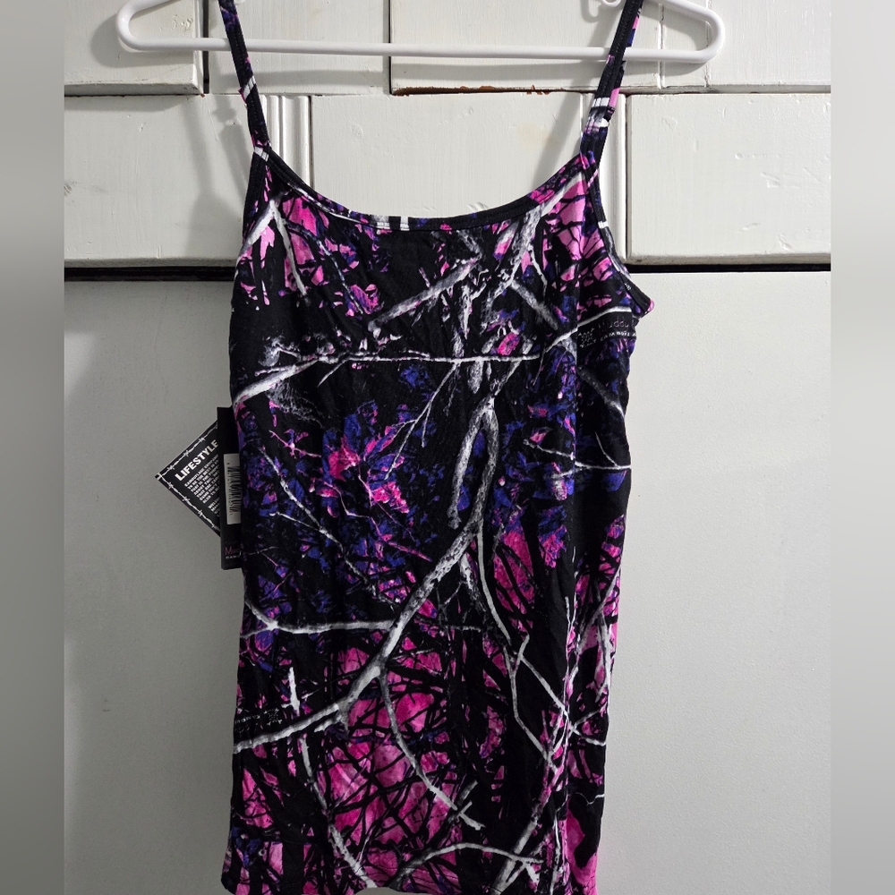 Muddy Girl Pink Camo Camisole Top Medium